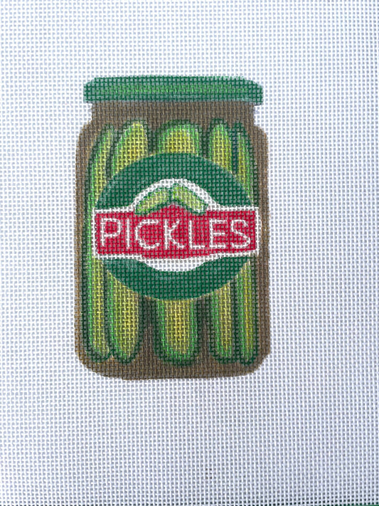 PRE ORDER- 4 weeks Jar of pickles Hand Painted Needlepoint Canvas