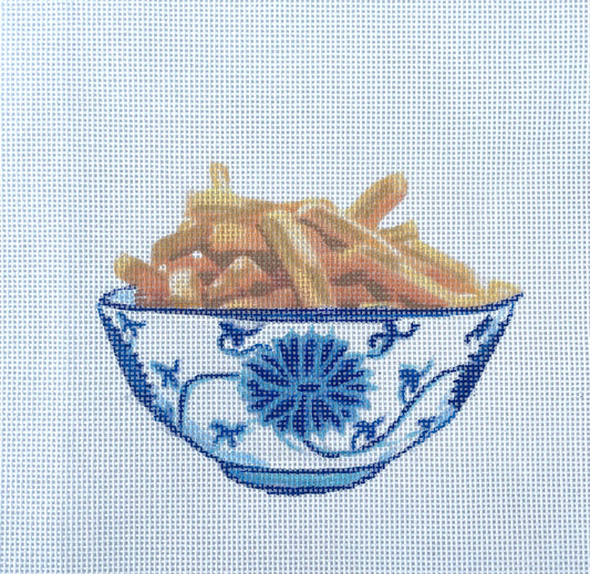 PRE ORDER- 3 weeks French fries in a bowl Hand Painted Needlepoint Canvas