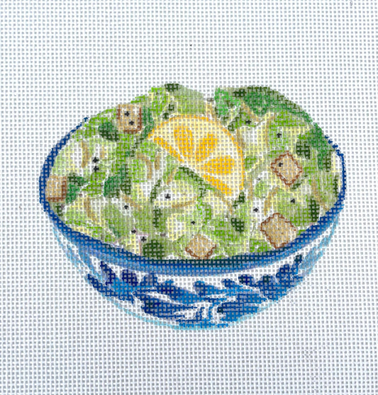 PRE ORDER- 3 weeks Caesar salad bowl Hand Painted Needlepoint Canvas