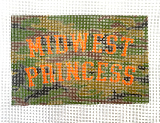 PRE ORDER- 4 weeks Chappell Roan inspired Midwest princess camo Hand Painted Needlepoint Canvas