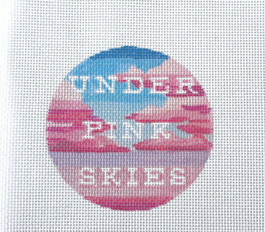 PRE ORDER- 4 weeks Zach Bryan under pink skies inspired Hand Painted Needlepoint Canvas