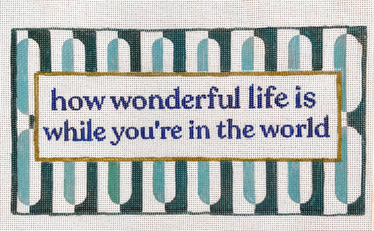 PRE ORDER- 4 weeks how wonderful life is Hand Painted Needlepoint Canvas