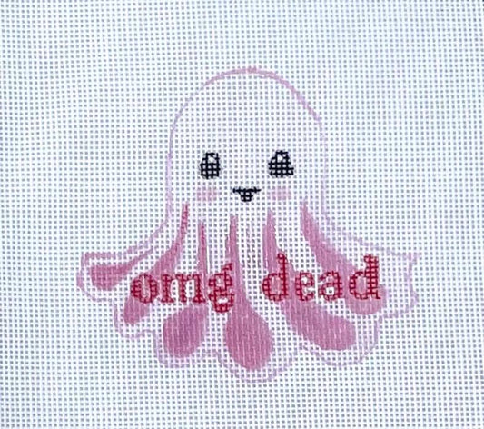 PRE ORDER- 4 weeks Halloween omg dead ghost hand painted needlepoint canvas