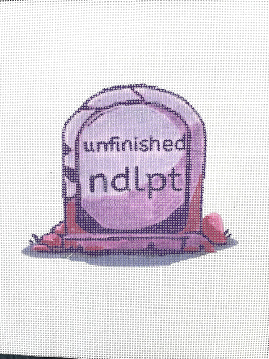 PRE ORDER- 4 weeks Halloween graveyard- unfinished needlepoint tombstone