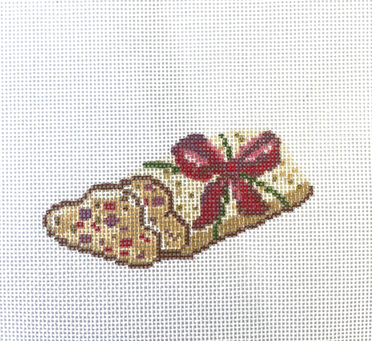 Christmas stollen- hand painted needlepoint canvas