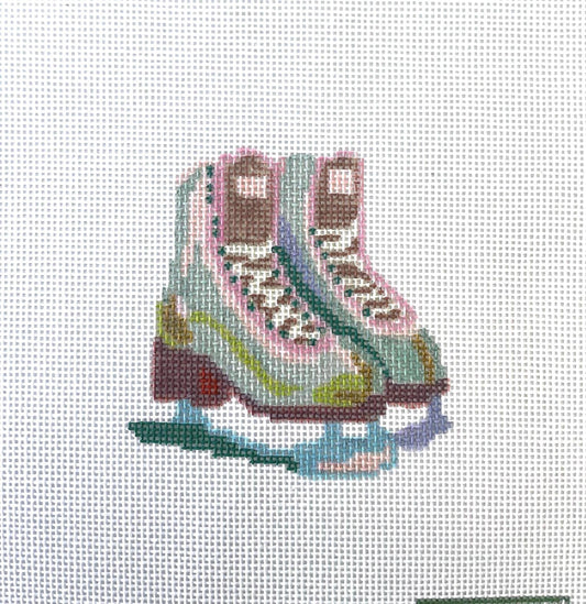 Ice skates - hand painted needlepoint canvas