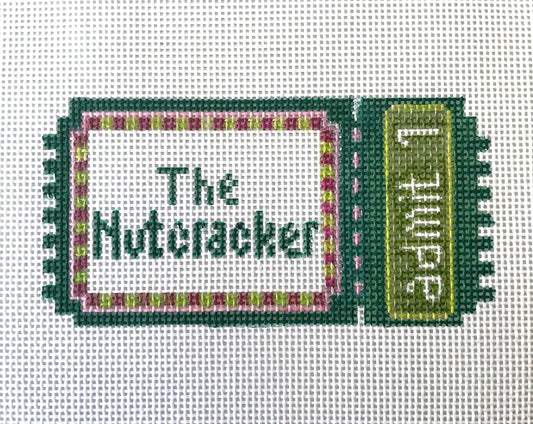 Nutcracker ticket- hand painted needlepoint canvas